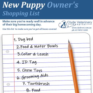 new puppy owners shopping checklist